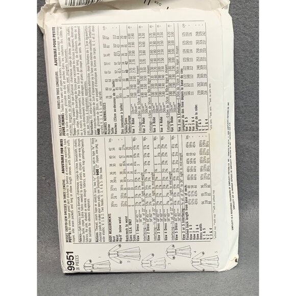 Simplicity 9951 Vintage Dress Pattern Womens Size 16-20 - Picture 2 of 2